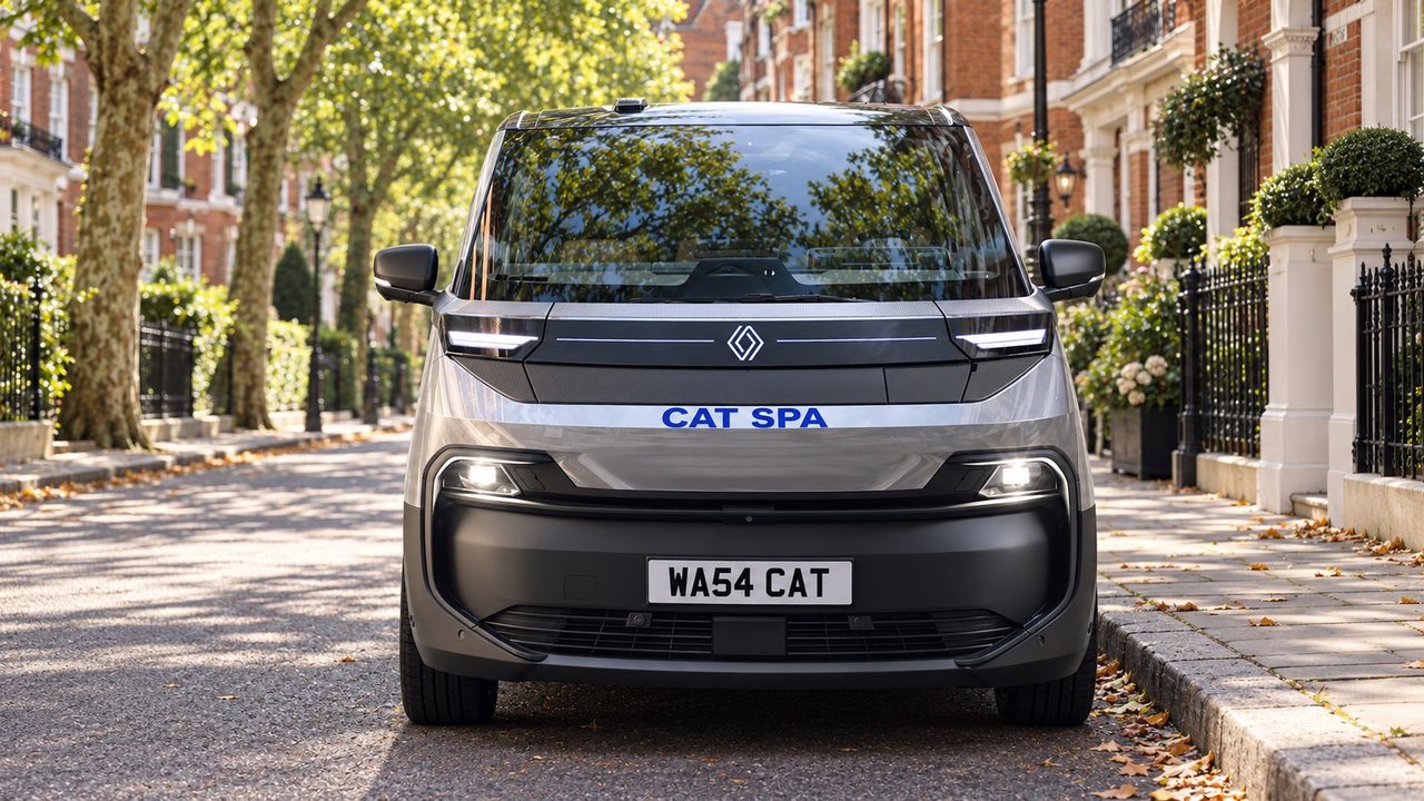A 4 Paws Mobile Cat Spa on a London street, front view