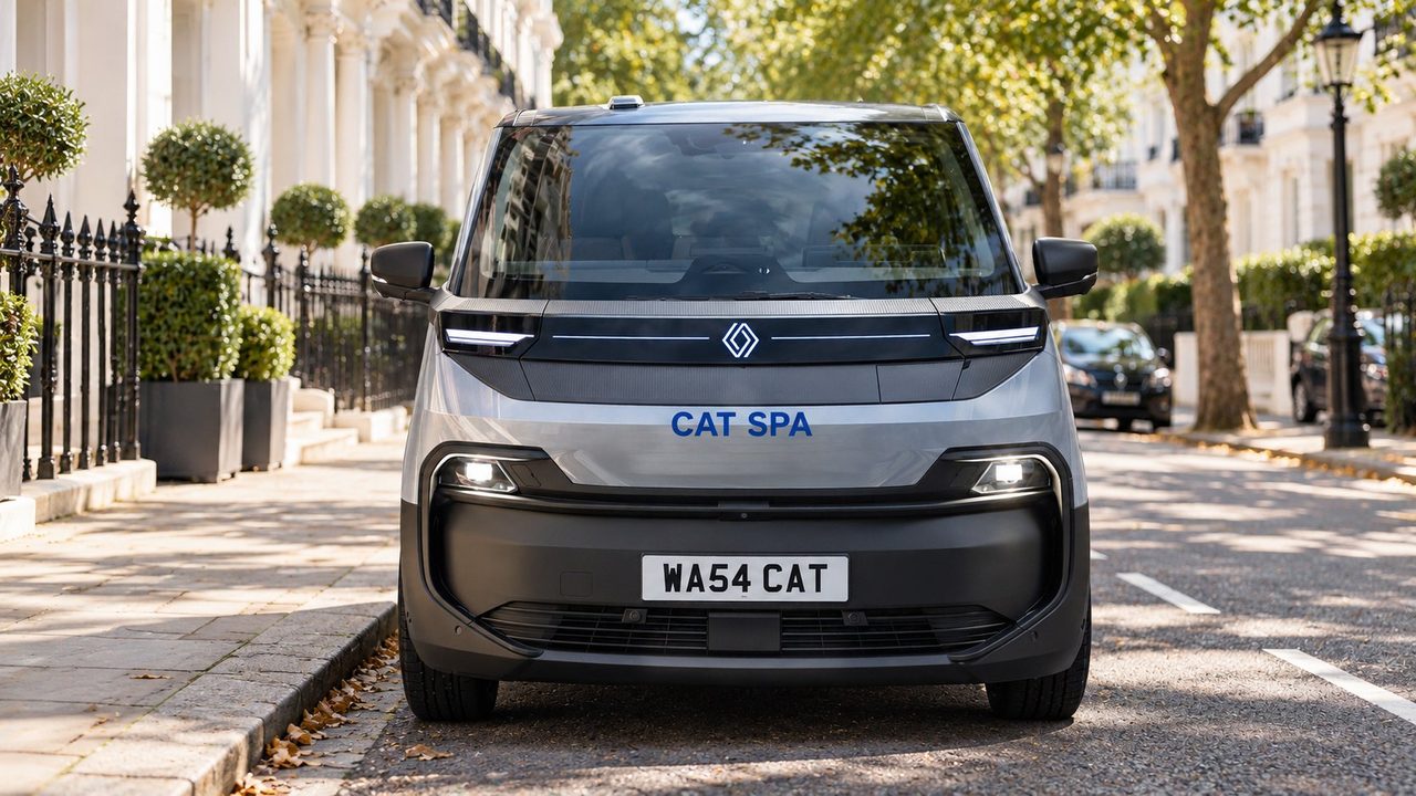 A 4 Paws Mobile Cat Spa on a London street, front view